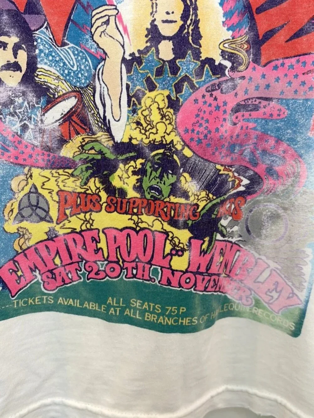 Free People X Daydreamer Led Zeppelin Electric Magic Weekend Tee Sz S White - Picture 7 of 12